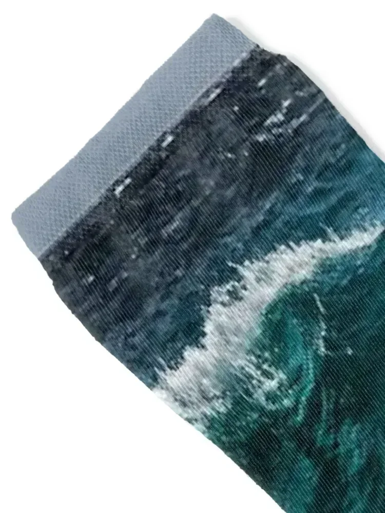 Blue Ocean Waves Socks New year's Thermal man winter funny sock floor Women's Socks Men's