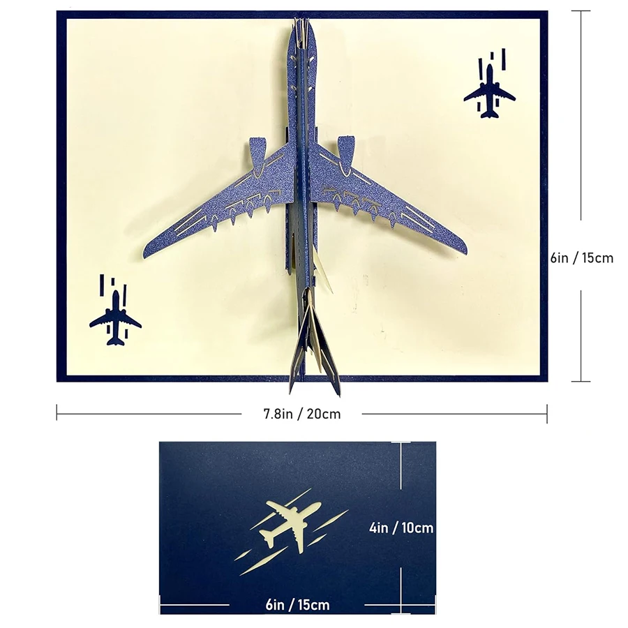 Überraschungs-3D-Pop-Up-Flugzeug-Grußkarte, kreativer Geburtstag, Abschluss, Reisen, Geschenk, Luftfahrt-Enthusiasten, Abenteuerliebhaber, JXB – Detail 2