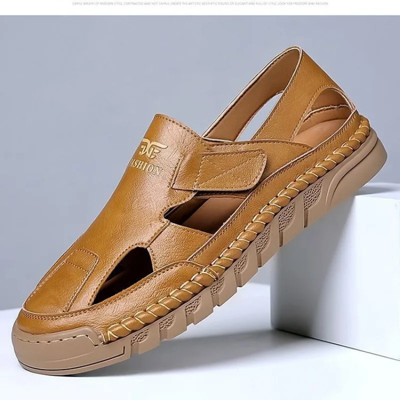 

Business Casual Shoes Outdoor Leather Men Sandal Men Summer Hollow Out Non-slip Shoes Soft Sole Comfortable Men Sandalias