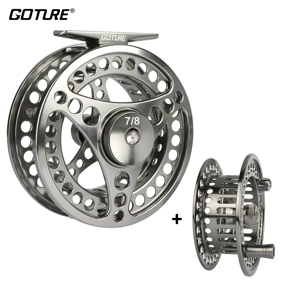 Goture Fly Fishing Reel 3/4 5/6 7/8 9/10 WT 2 + 1BB obrabiany CNC lewy/prawy duży Arbor koło zamachowe zapasowa szpula wędkarski
