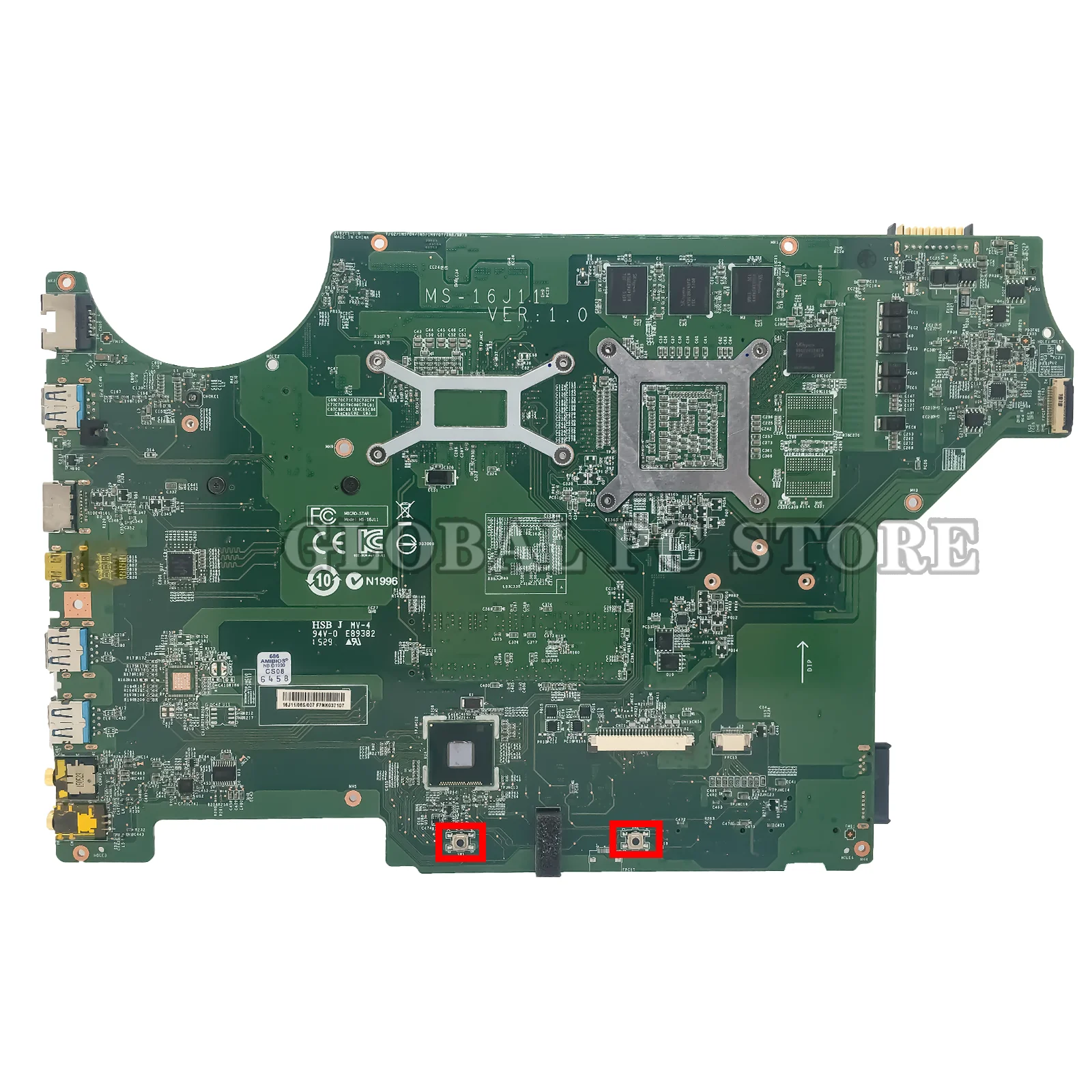 KEFU MS-16J11 Mainboard For MSI GE62 MS-16J1 Laptop Motherboard i7 4th Gen GTX965M/V2G DDR3L