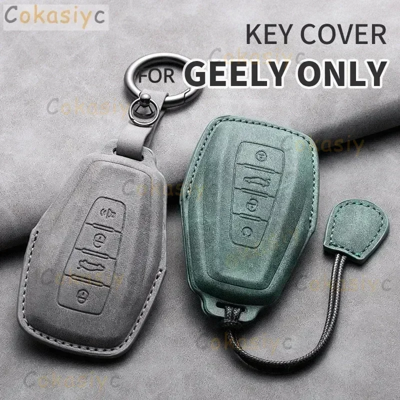 Car Key Case Cover For Geely Emgrand X6 X7 EX7 Coolray Global Hawk GX7 Emgrand 7 GX3 Leather Car Key Shell Accessories