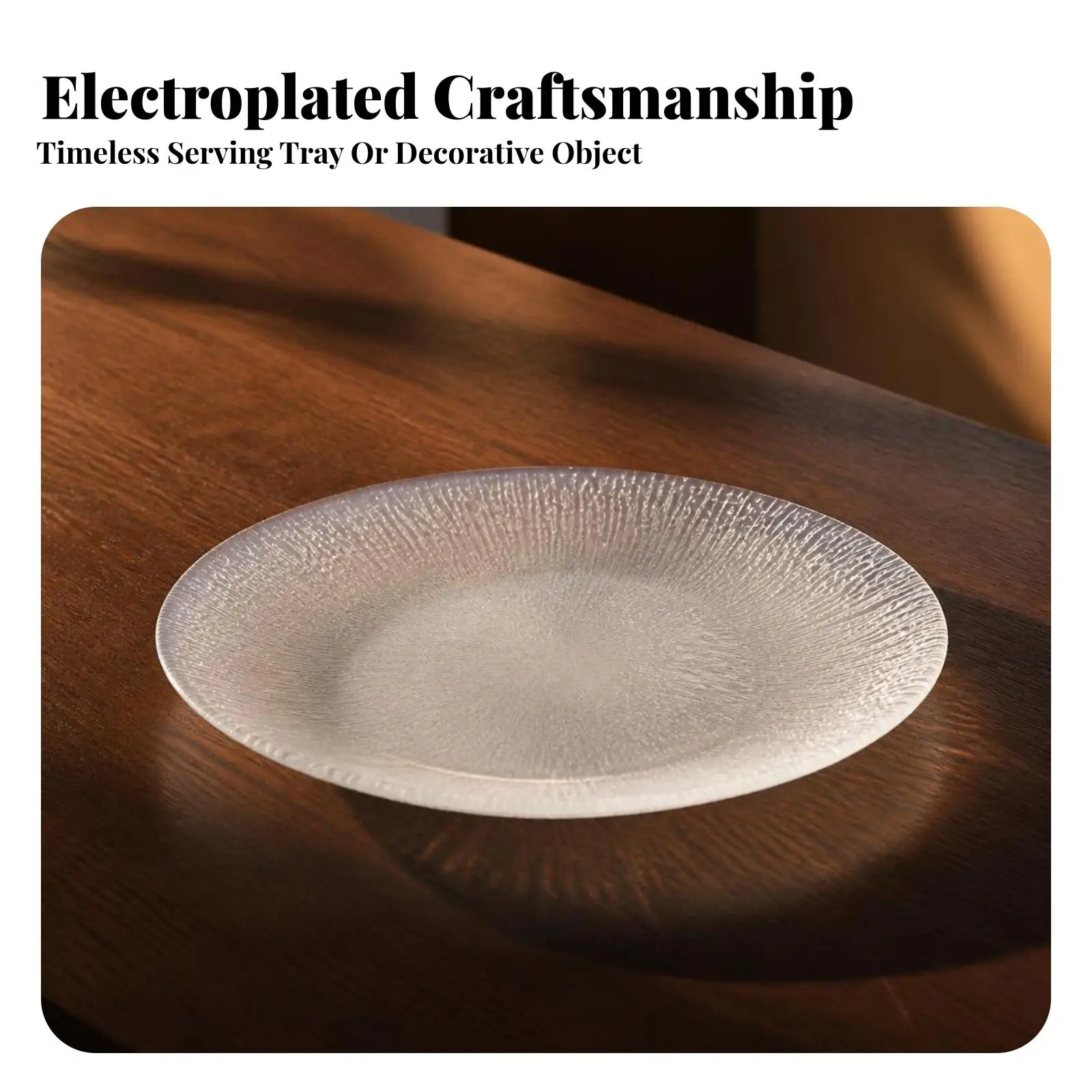 Shallow Glass Plate Luminous Food Platter Modern for Dining Table, Decorators