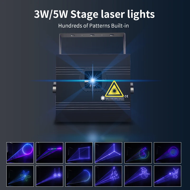 2 projecteurs laser RGB pleine couleur 3W 5W 30Kpps Scanner ILDA DMX 3D pour DJ, discothèque, festival, spectacle (1 paire)