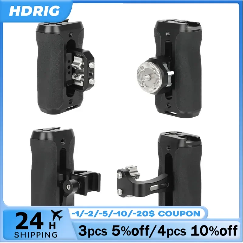 

HDRIG Universal Side Handle Grip With ARRI Mount/NATO Clamp Mount/1/4inch Screw Mount For Dslr Camera Monitor Cage Rig Kit