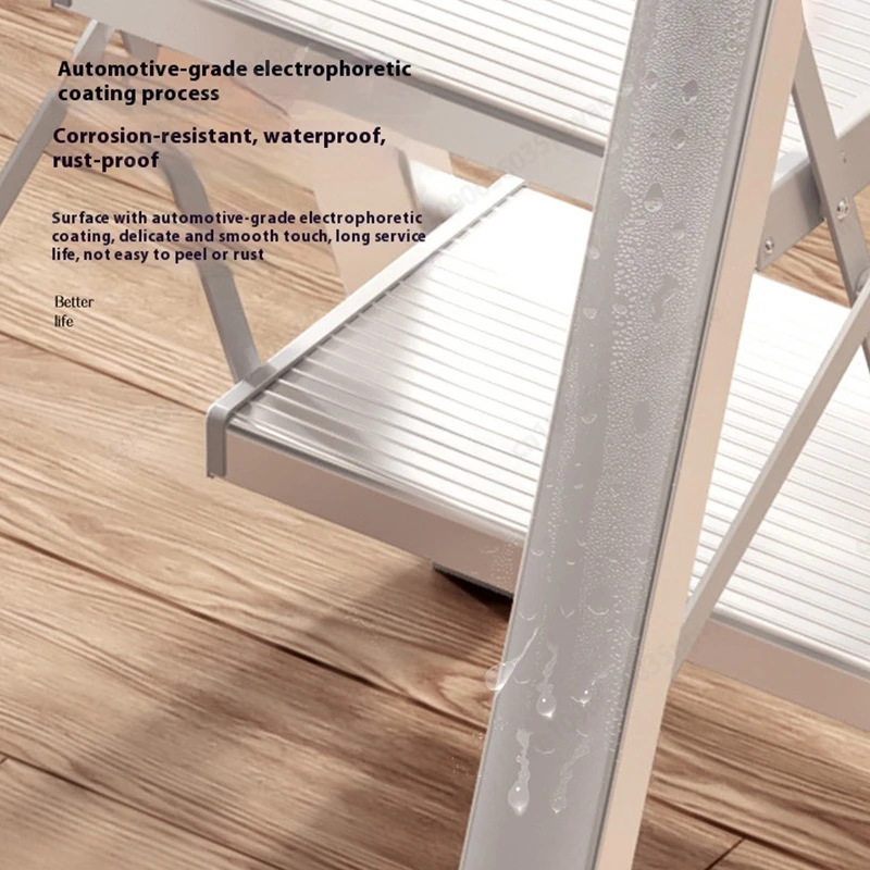 Aluminum A Frame Ladder Folding Telescopic Multi Position Step Ladder With Anti Slip Feet For House Renovation And Cleaning