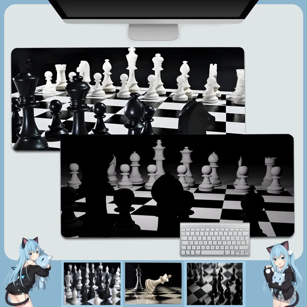 

New Design Black And White Chess Fashion Gamer Speed Mice Retail Small Rubber Mousepad Size For Keyboards Mat Boyfriend Gift