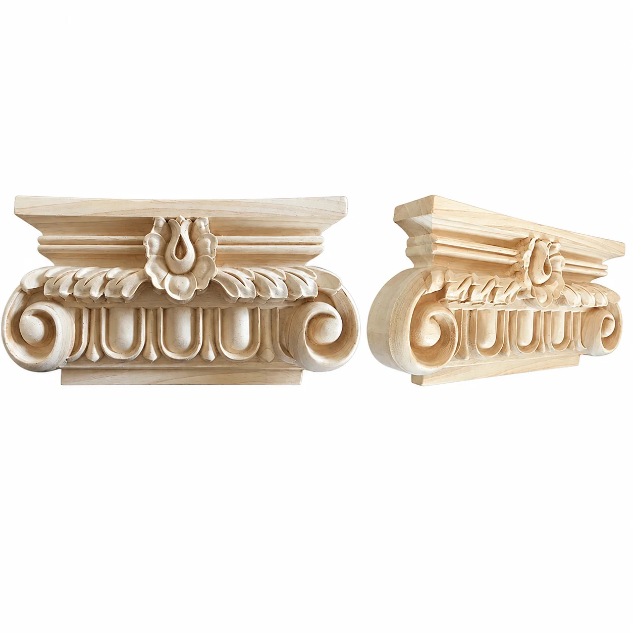 olid Wood Carvings and Appliques for Furniture Doors Walls and Frames, Natural Wood Decorative Onlays for DIY Home Decor