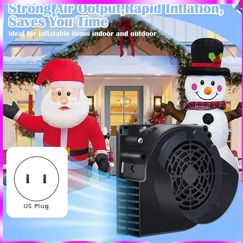 N96R استبدال مروحة قابلة للنفخ 1.5A منفاخ مروحة الهواء يتميز محول و3 سلاسل إضاءة لمبة LED لعيد الميلاد الولايات المتحدة المقابس الولايات المتحدة PLU