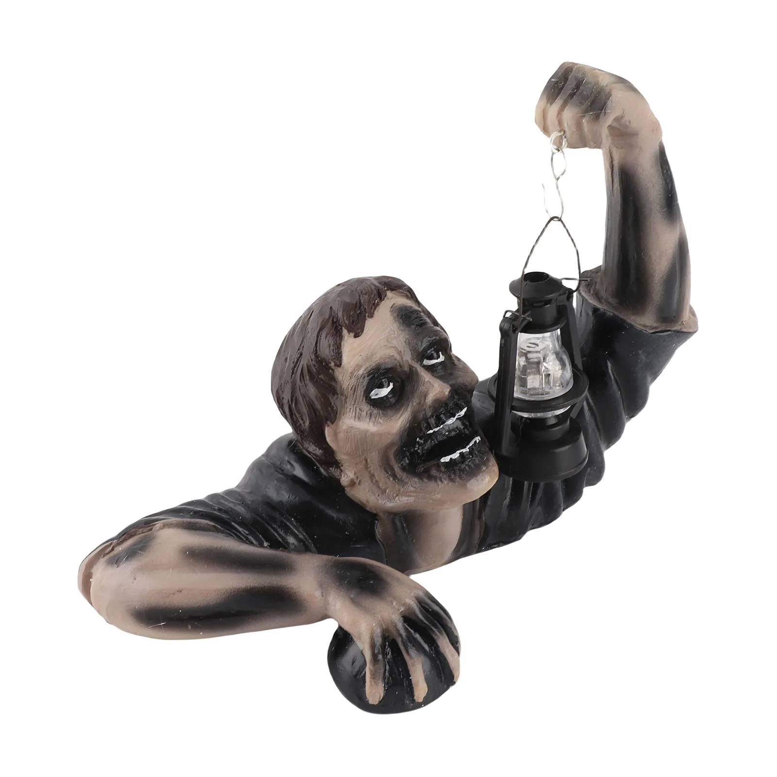 Zombie with Led Lantern Resin Zombie Garden Statues Horror Movie Garden Gnomes Statue for Outdoor Garden Patio Yard Lawn
