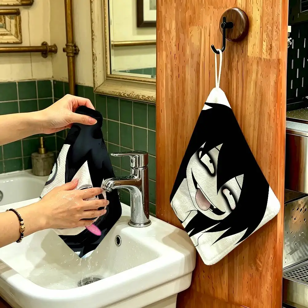 

Creepy Urban Killer Jeff Polyester Cotton Hand Wiping Towel, Hanging Towel, Quick Dry for Kitchen Bathroom Daily Supplies