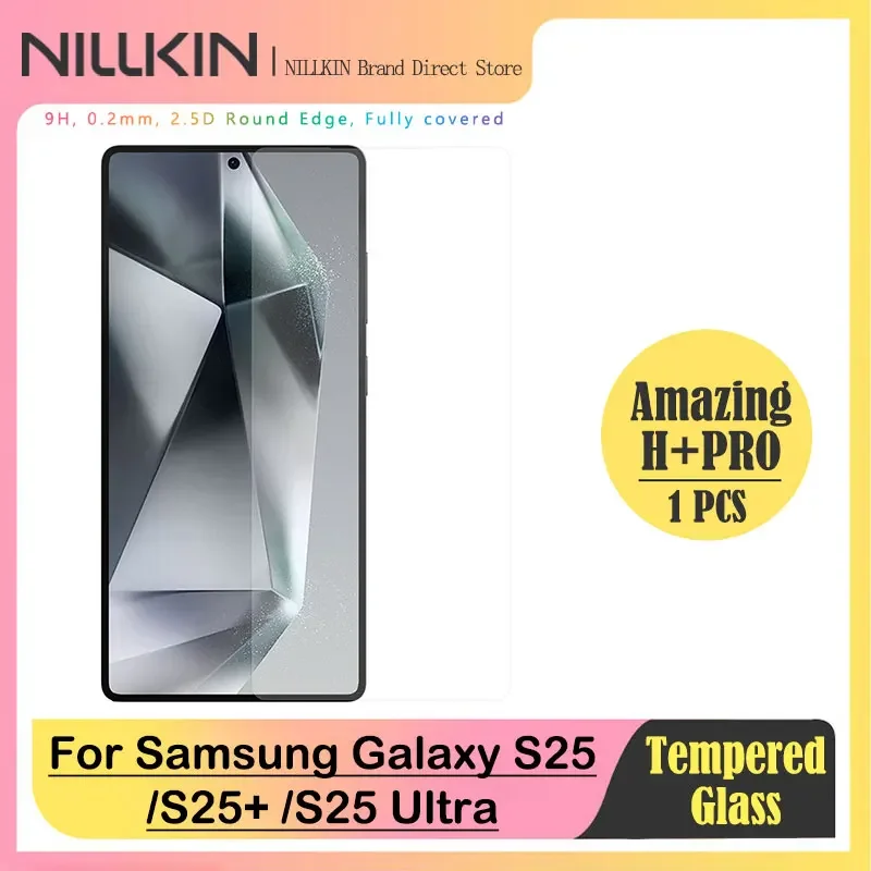 

NILLKIN Tempered Glass Screen Protector for Samsung Galaxy S25, S25 Plus, S25 Ultra, HD Transparency, Dust-Free Installation