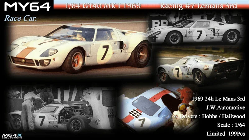 MY64 1:64 GT40 MKI Carro modelo de resina