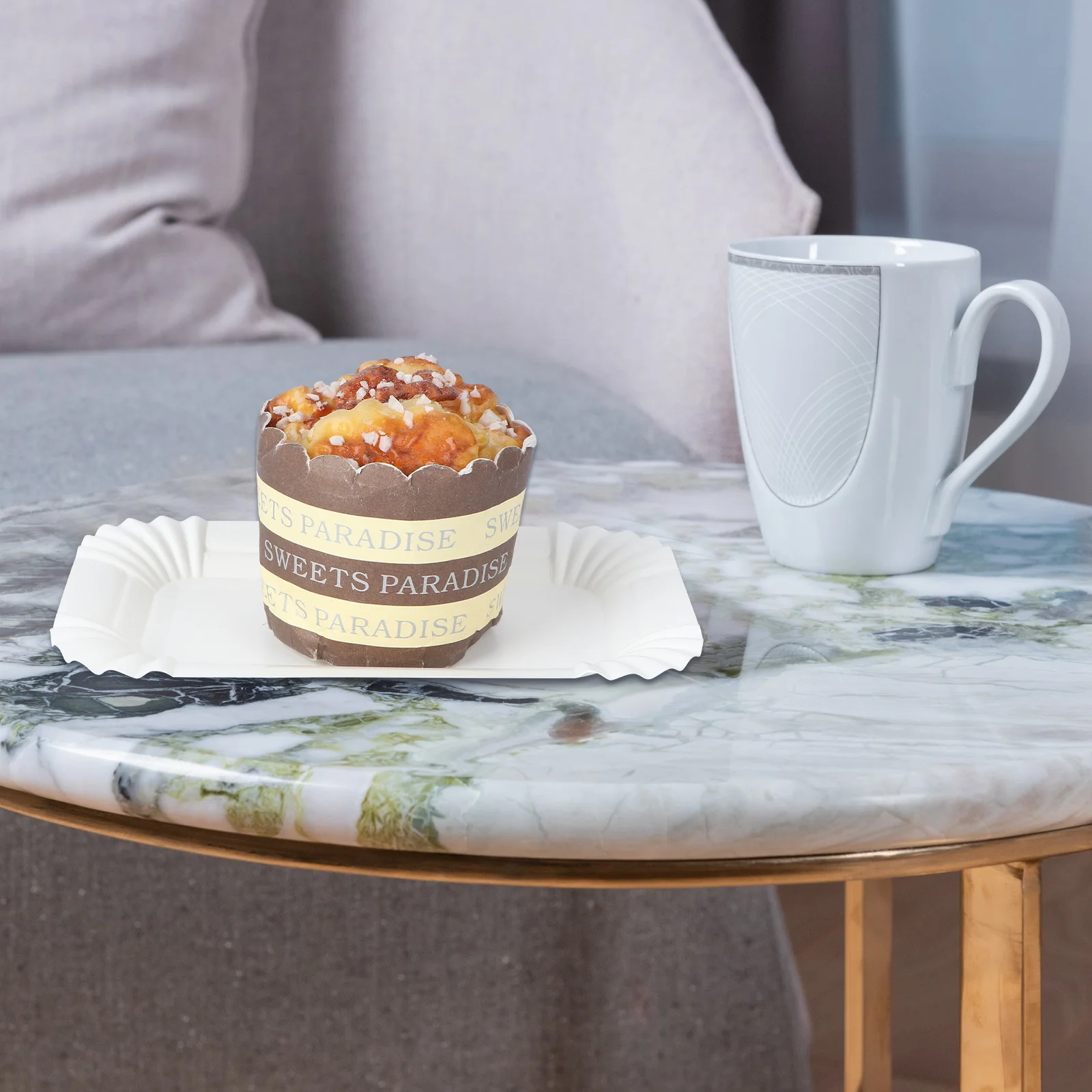 100Pcs Cake Paper Plates White Disposable Party Cake Plate Birthday Dinnerware Disposable Dessert Paper Plates