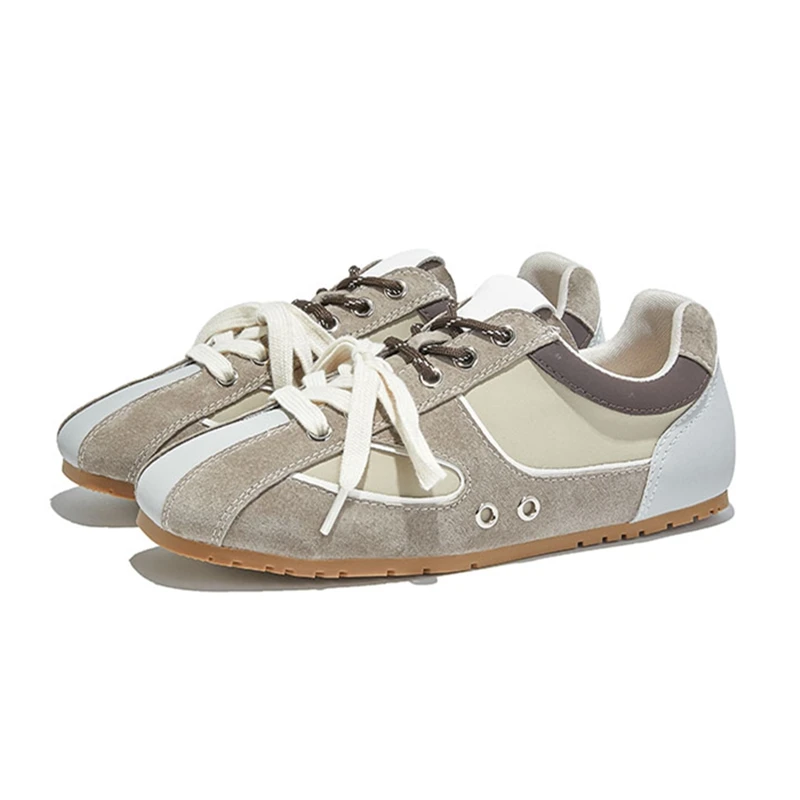 

AIYUQI Women's Sneakers Flats 2025 New Square-Toe Colorblock Women's Virtue Training Shoes Large-Size Fashion Sneakers Female