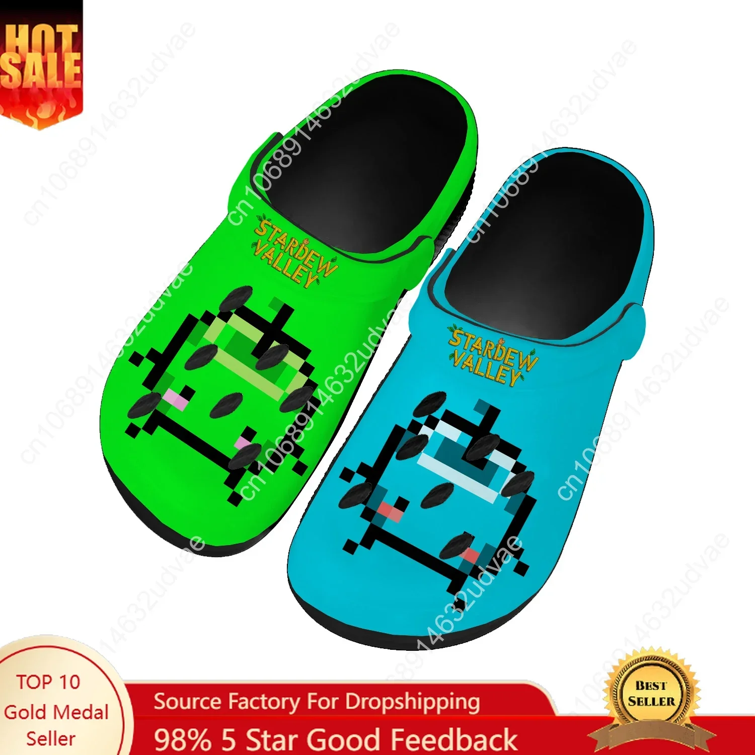 

Stardew Valley Water Shoes Men Women Teenager Comfortable Home Garden Clogs Custom Sandals Beach Breathable Hole Slippers