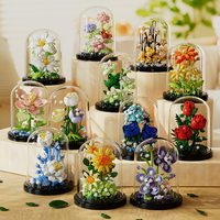 Diy Micro Flower Building Blocks Mini Bricks Particles Eternal Life Flowers Home Decoration Assembling Puzzle Toy Christmas Gift