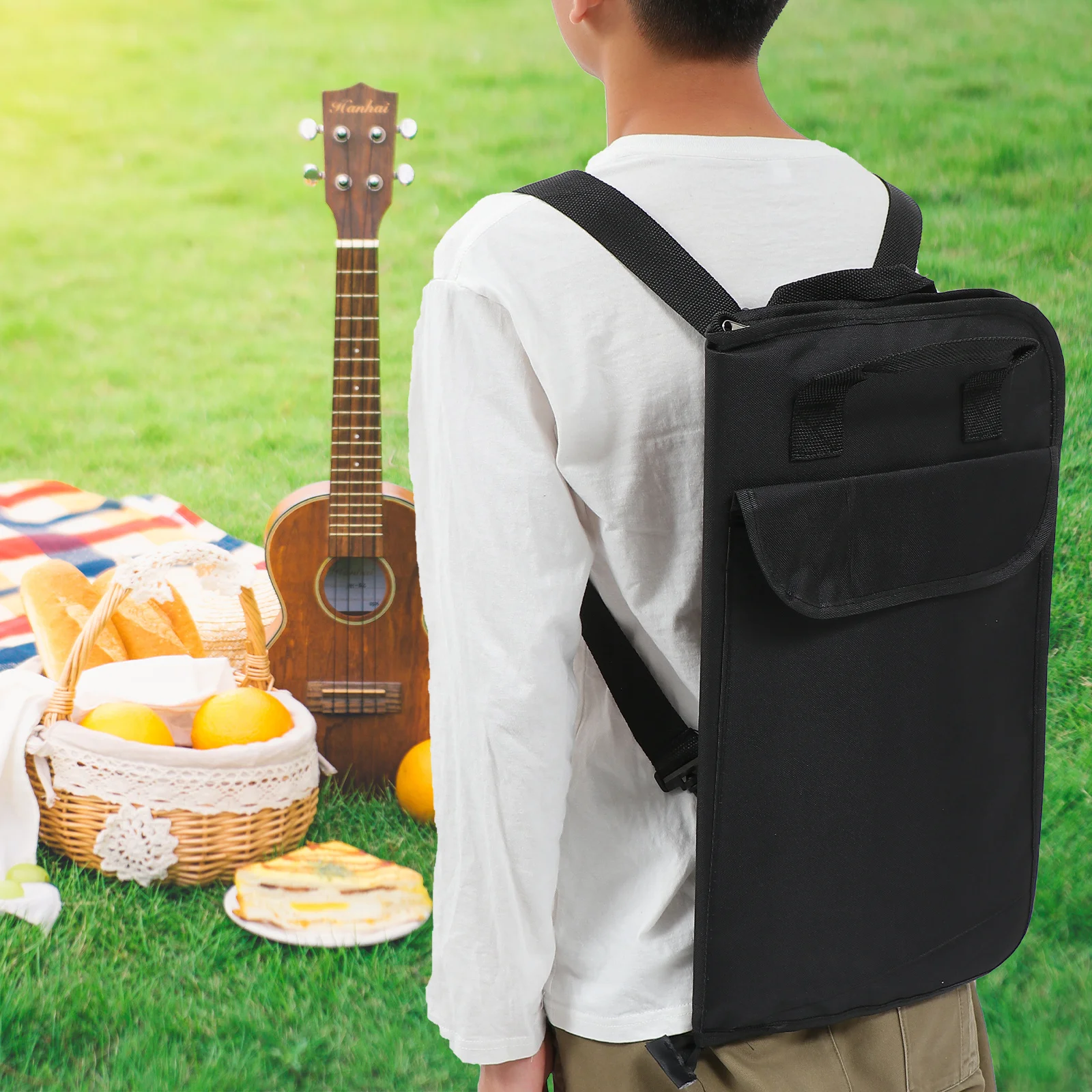 Bolsa para baquetas de tela Oxford, bolsa de almacenamiento práctica profesional duradera para baquetas, accesorio de tambor portátil, 1 Uds.