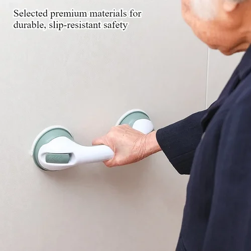 Imagen 2 del producto Barra de agarre con ventosa de 2 uds, pasamanos de seguridad antideslizantes para ancianos y niños, manija de asistencia para inodoro, bañera y ducha, fácil instalación