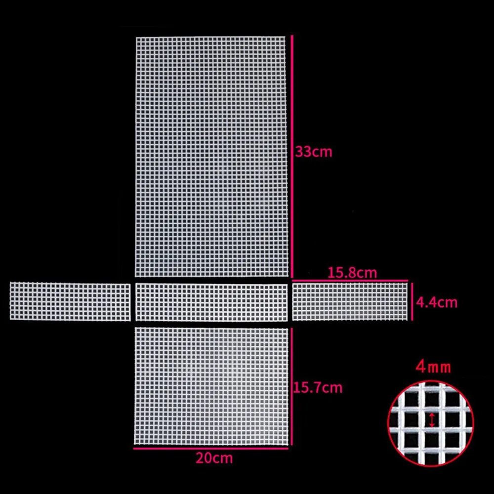 DIY Plastic Weaving Plastic Mesh Cloth Handmade Craft Bag Fixed Grid Sheet White Knitting Crochet Bags Plate Bag Accessories