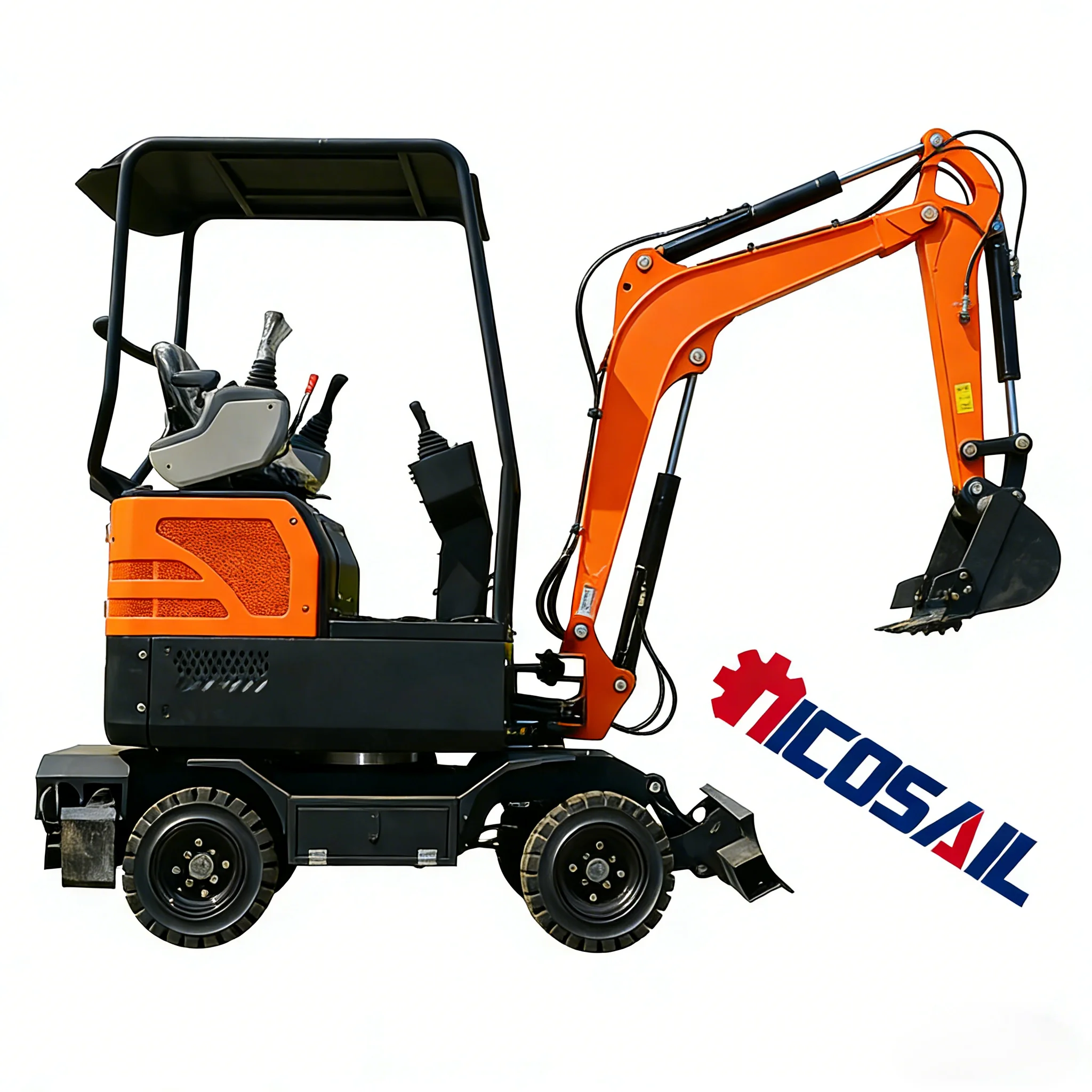 Günstiger Mobilbagger, 2,0 Tonnen, Allradantrieb, Mini-Mobilbagger