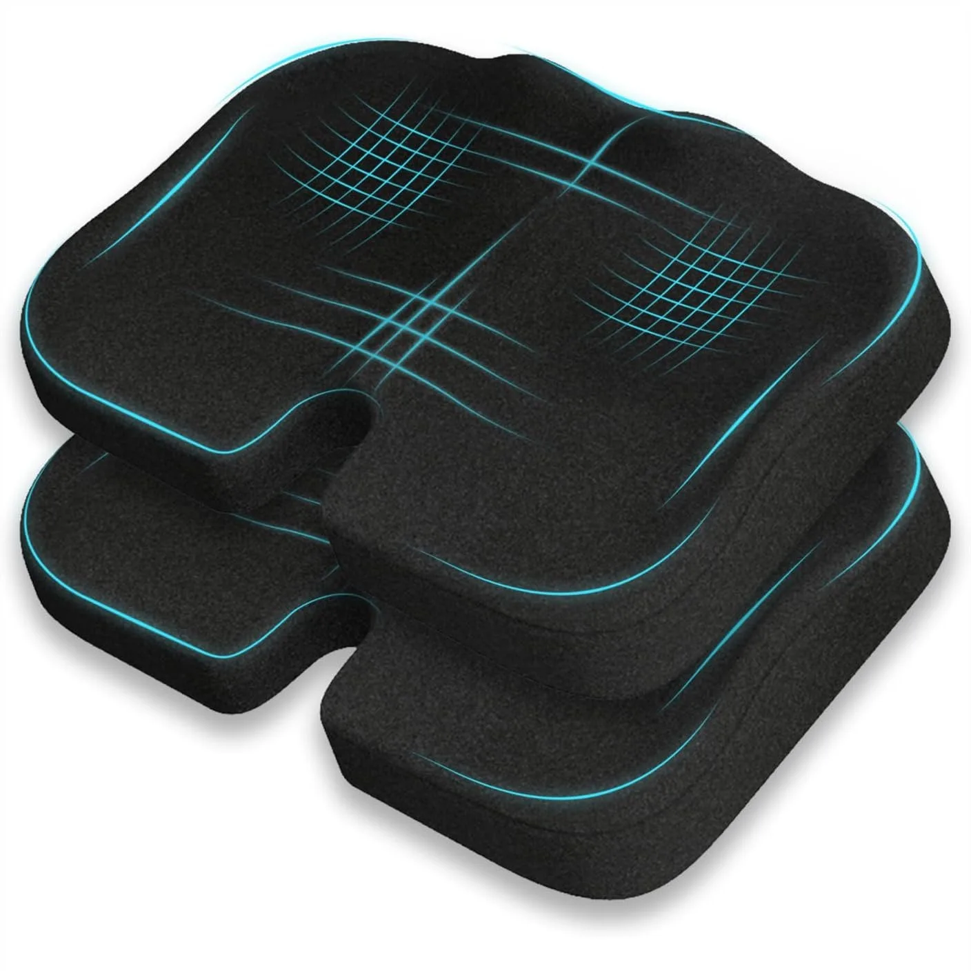 

Extra Thick Stadium Seat Cushion 50D High-Density Bleacher Cushion With Carry Handle Non-Slip Oxford Fabric For Sports Events And Outdoor Activities 2-Pack