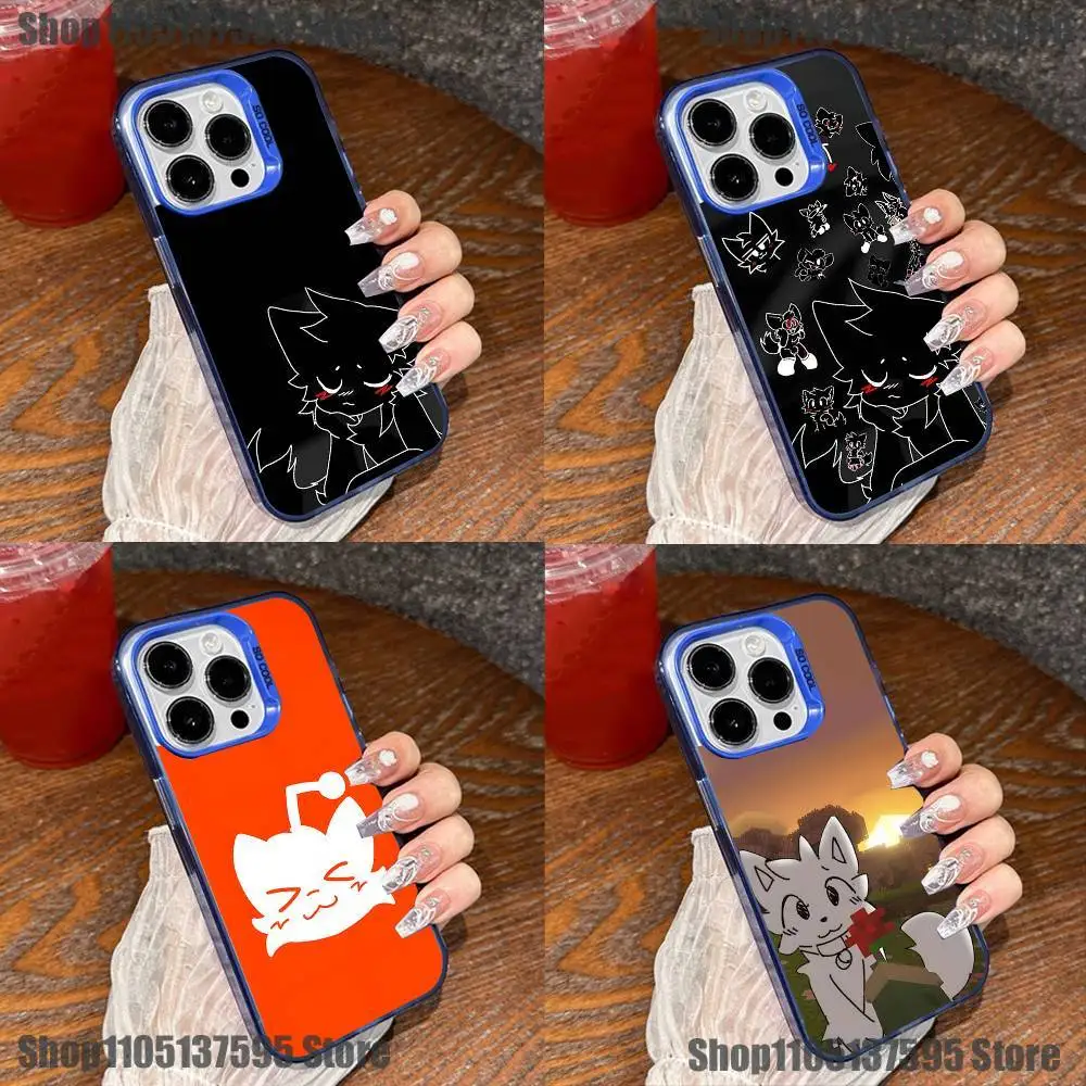 

Cute B- Boykisser Cartoon Phone Case For iPhone 17,16,15,14,13,12,11,Mini,Pro,E,SE4,XS,MAX Blue Candy Matte Cover