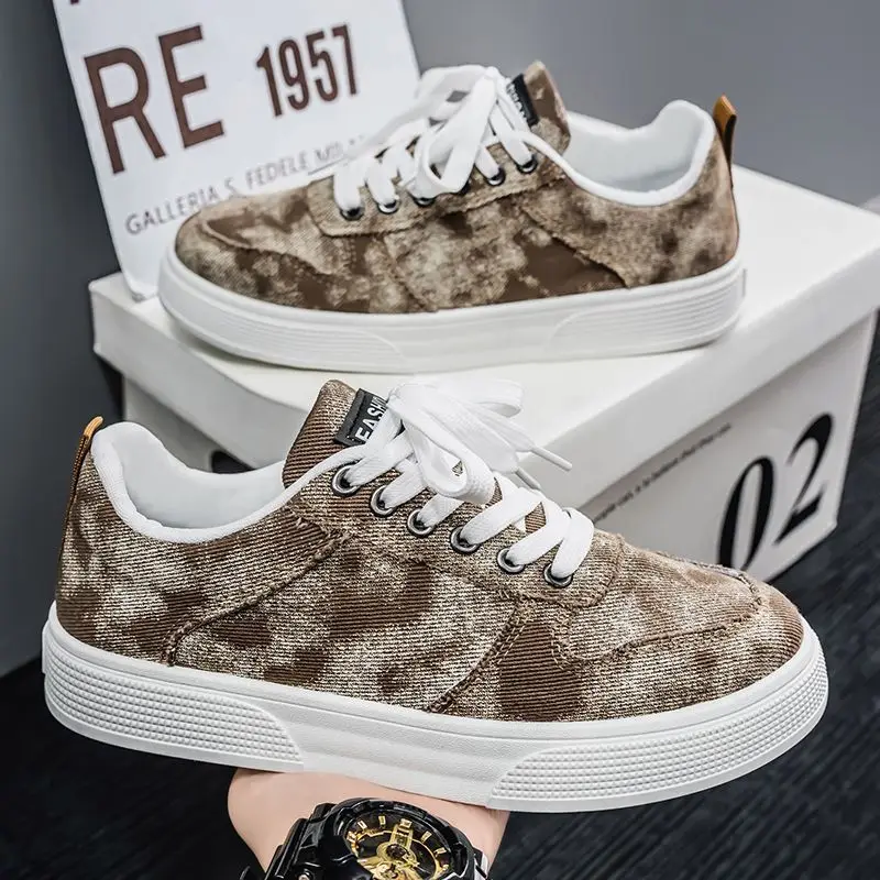 Men Summer Canvas Shoes Breathable Non Slip Casual Skateboard Sneakers Fashion Versatile Lightweight Footwear Trendy