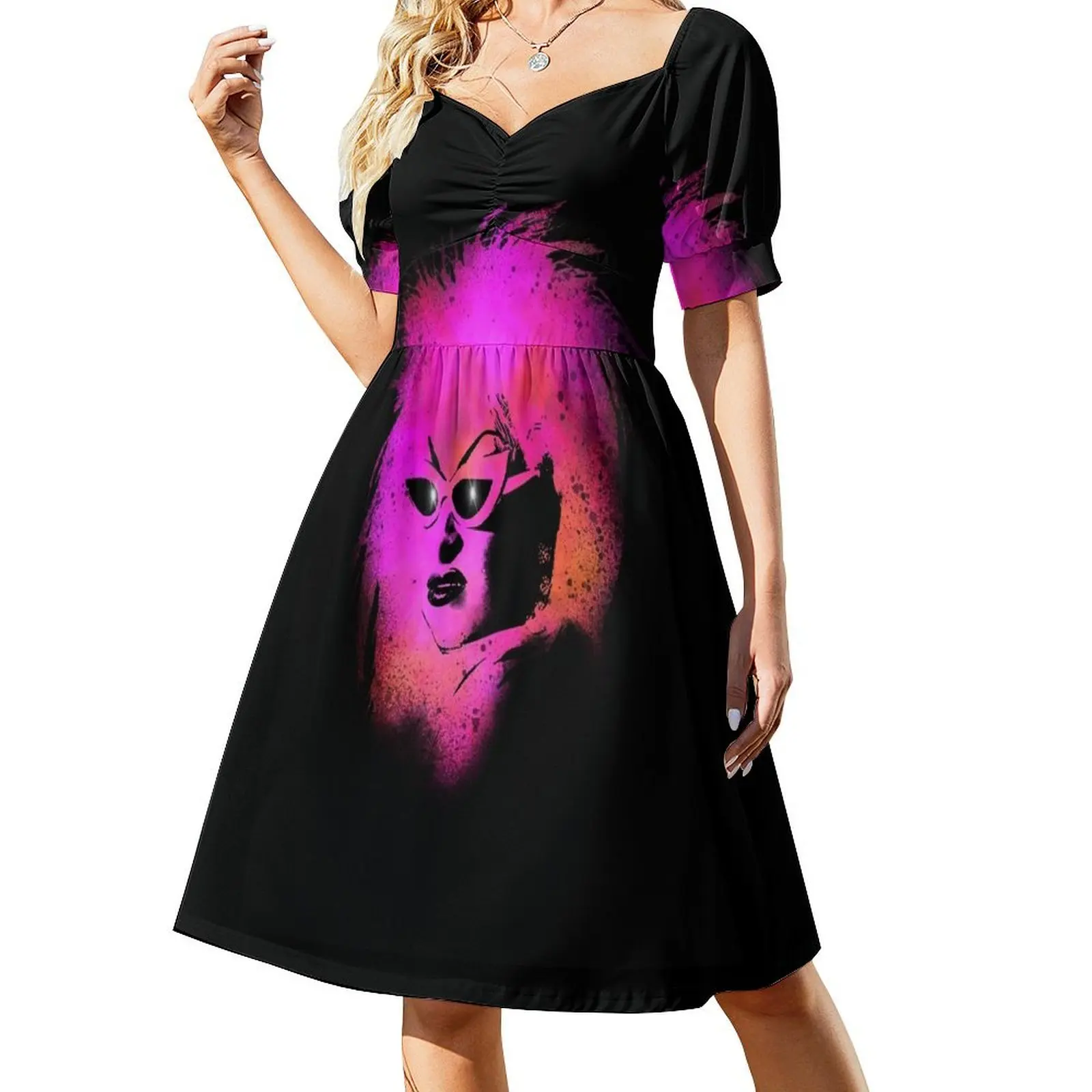 

Divine Decadence Short-Sleeved Dress women's luxury party dress Woman clothes
