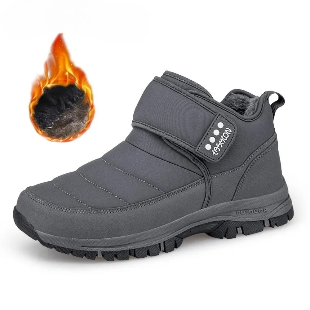 عالية الجودة الرجال الأحذية الدافئة أفخم الرجال الثلوج الأحذية المضادة للانزلاق الشتاء حذاء من الجلد في الهواء الطلق الشتاء أحذية الرجال أحذية رياضية دافئة بوتاس