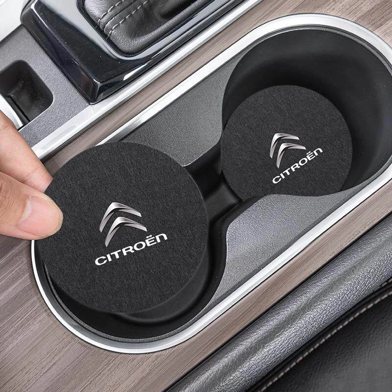 2PCS Car Coasters Cup Holder Mat Insert Drinks Coaster For Citroen C3 C5 C1 C2 Berlingo Celysee Xsara Cactus Picasso Accessories