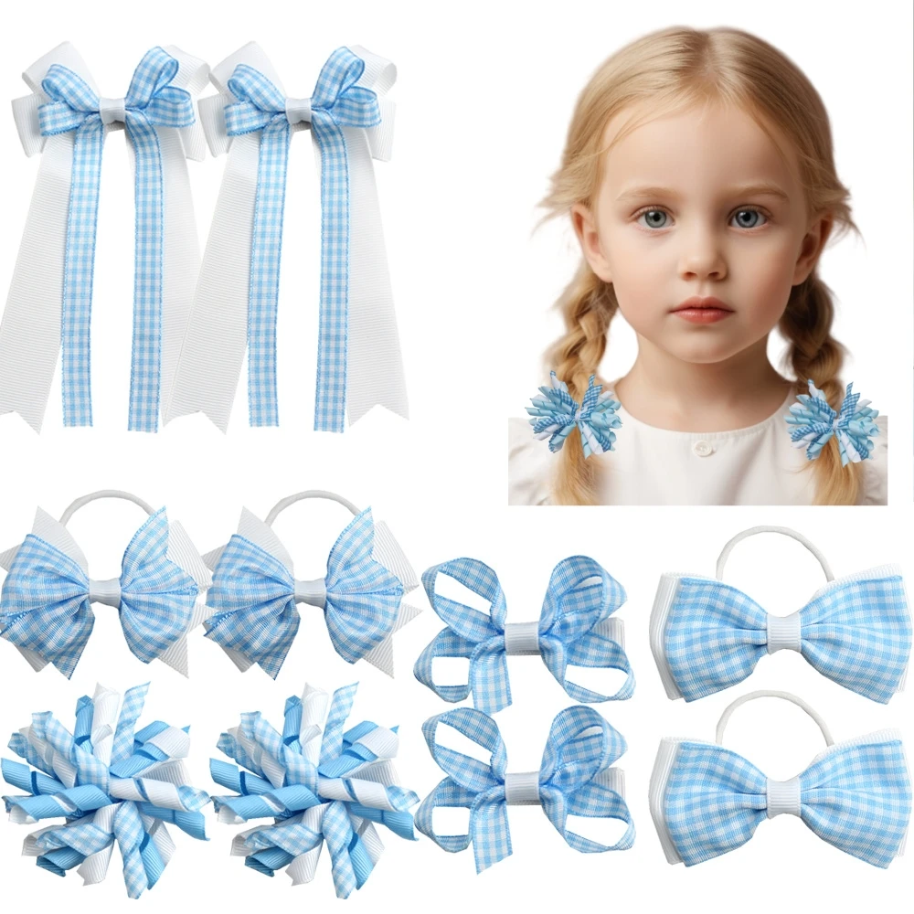 

Детский набор аксессуаров для волос с клетчатым узором, школьная заколка для девочек, резинки для волос Korker, держатель для хвоста в рубчик для студентов, подарки