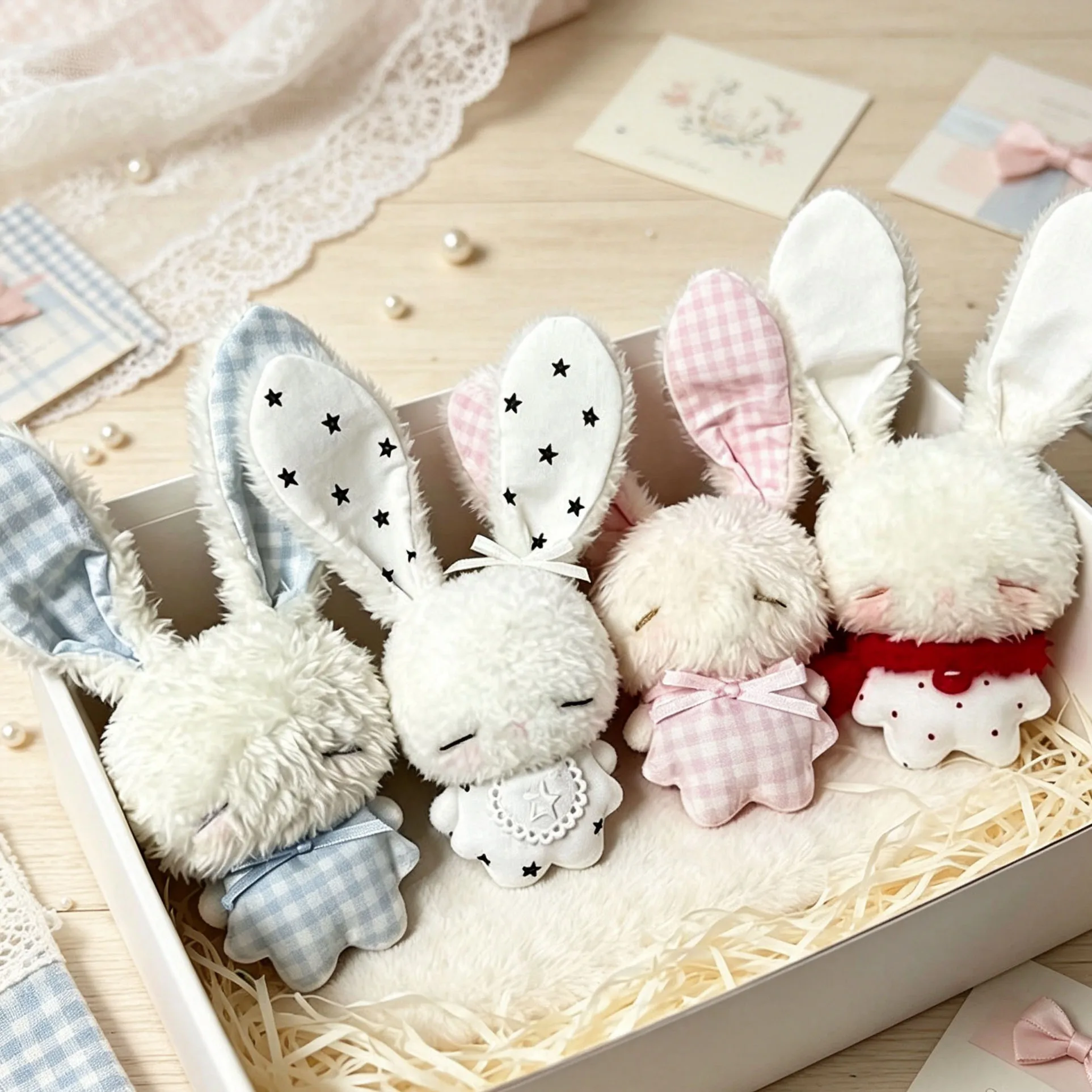 Kawaii Cute Mini Angel Rabbit Plush Keychain Soft Rabbit Stuffed Toy Hanging Pendant Bag Hanging Decoration Gift for Friends