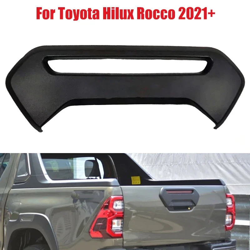 

1pc Matte Black Car Tailgate Brake Light Cover for Toyota Hilux Rocco 2021+