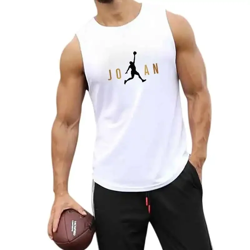 Summer Breathable Workout Muscle Singlets Gym Fitness Bodybuilding Running Tank Tops Loose Cotton