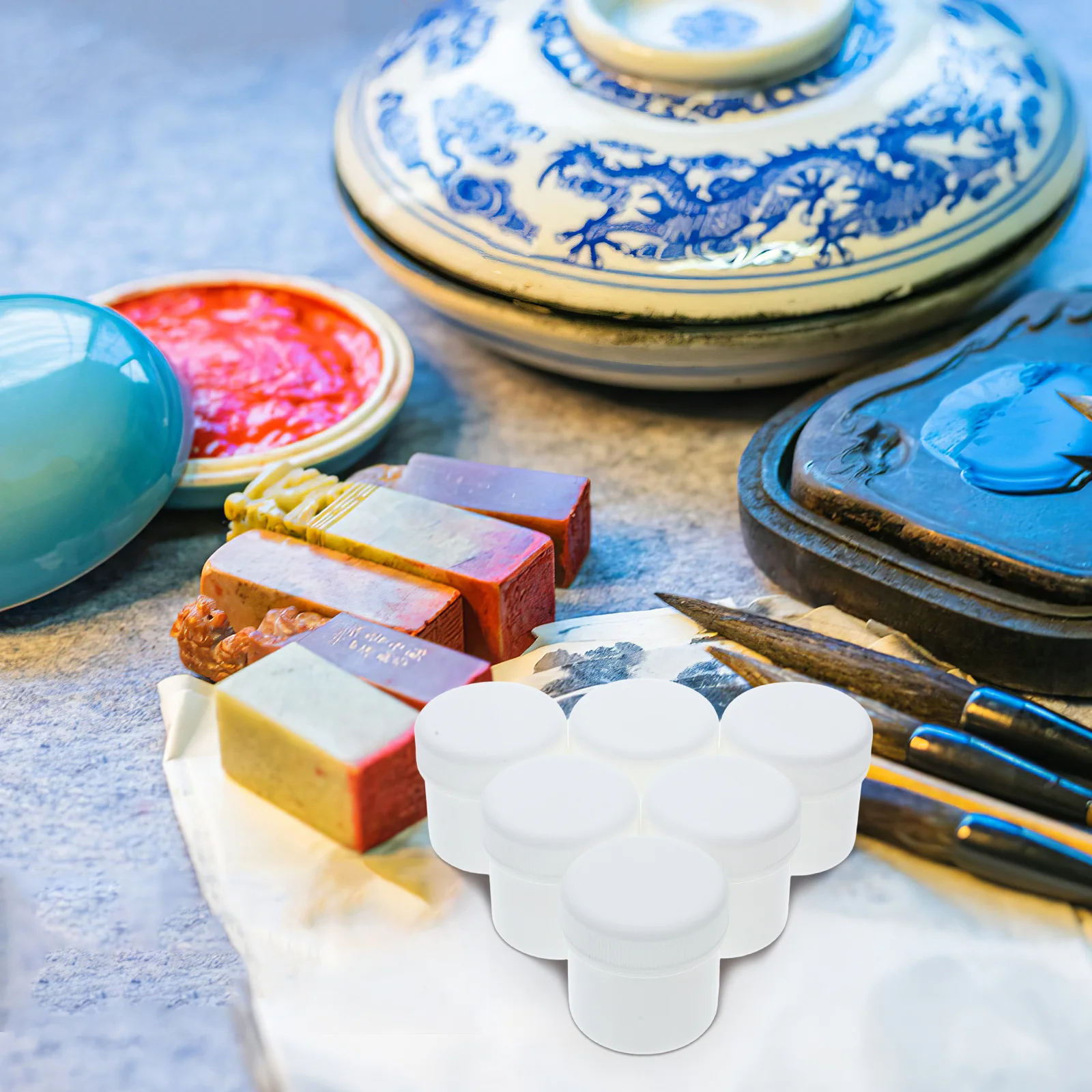 

6Pcs Plastic Buckets Airtight Paint Storage Containers Reusable Multi Functional Paint Holders for Art Projects Coatings