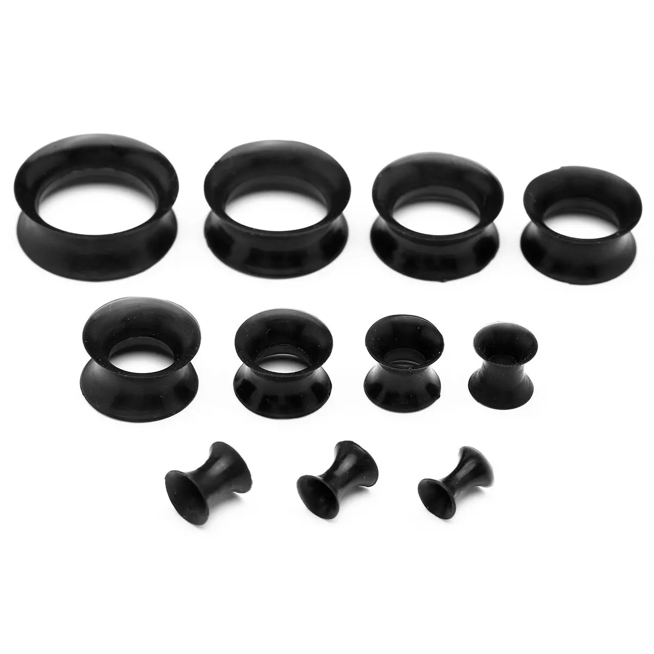 22pcs 8G-3/4 Ultra Thin Silicone Double Flared Flexible Tunnel Ear Stretching Plug Gauge Kit - 11 Pairs