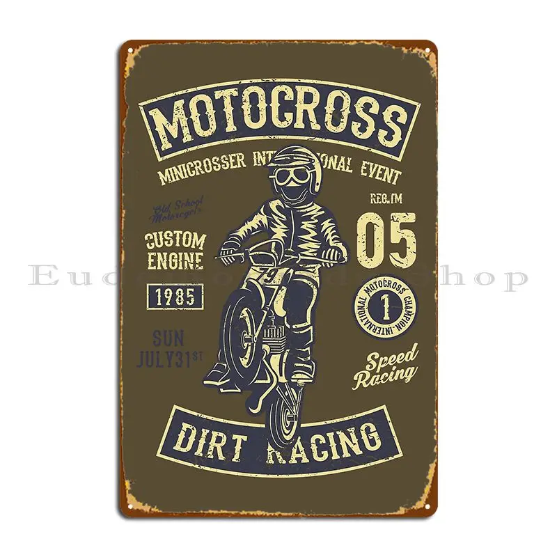 Motorcross Dirt Racing Metal Signs Club Bar Party Plates Cave Designing Bar Tin Sign Poster