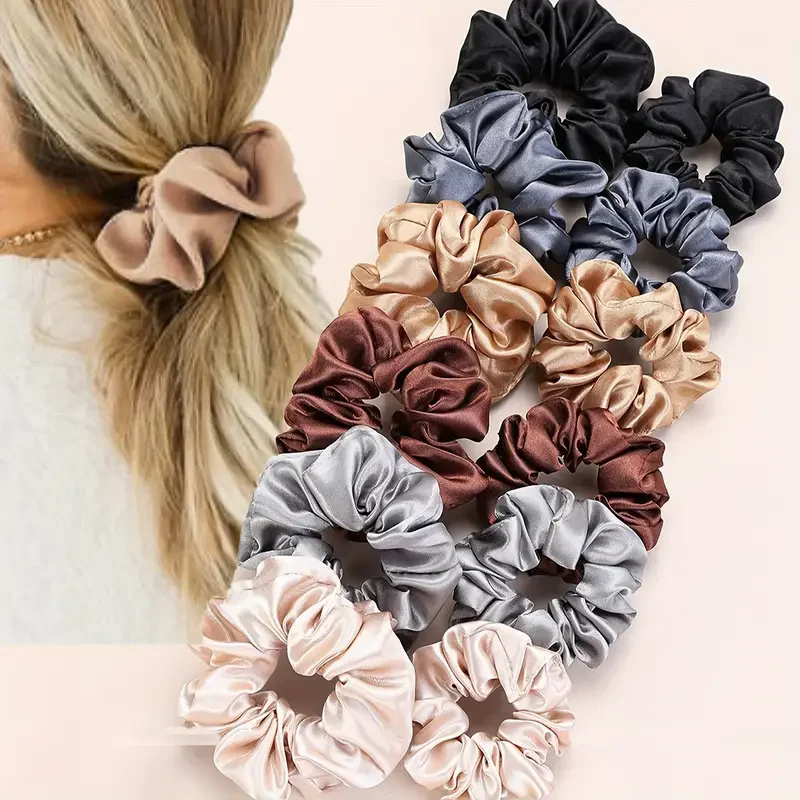 

12PCS Luxury Satin Headbands - Designed specifically for women, featuring soft, elastic, and gentle headbands, and a colorful he