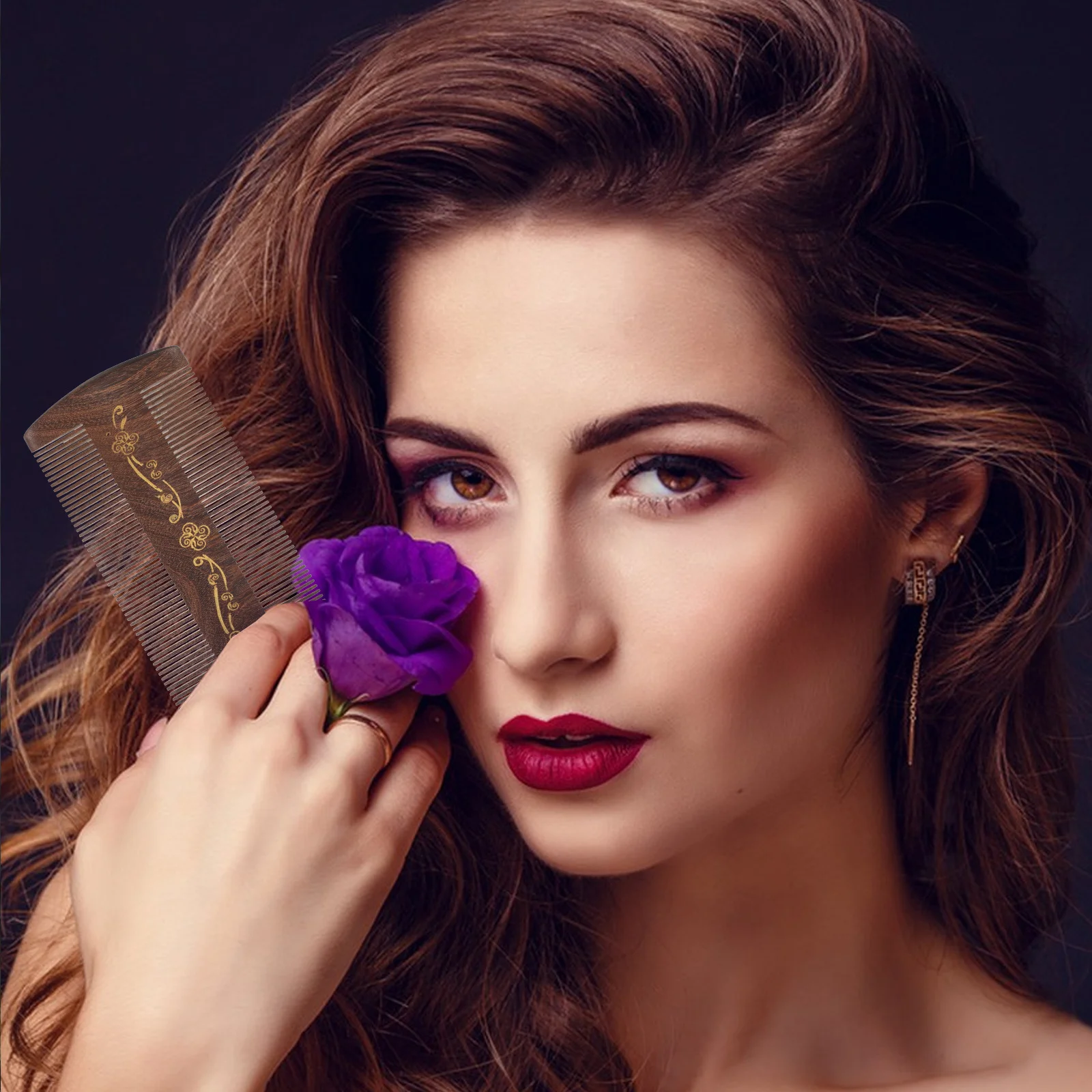 12 سنتيمتر إزالة القشرة الخشبية مشط غرامة الأسنان أداة تهذيب الأسنان للنساء الرجال الحيوانات الأليفة خشب الصندل البرغوث فروة الرأس الأنظف خمر المحمولة #2