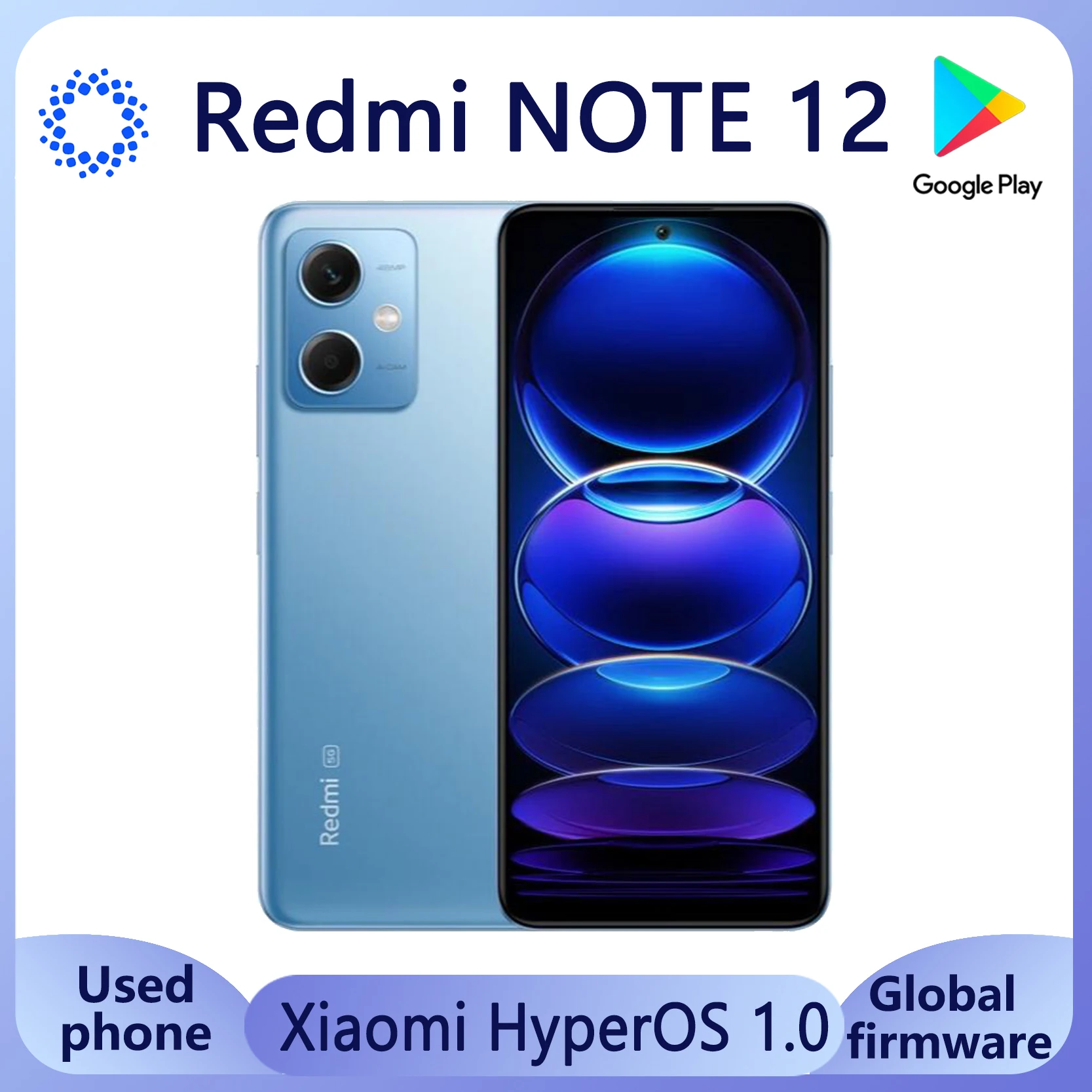 

Xiaomi Redmi 12 note 5G Phone hyperOS 1.0 6.67" FHD+ 120Hz AMOLED, 50MP Triple Camera, 33W, 5000mAh Battery used phone