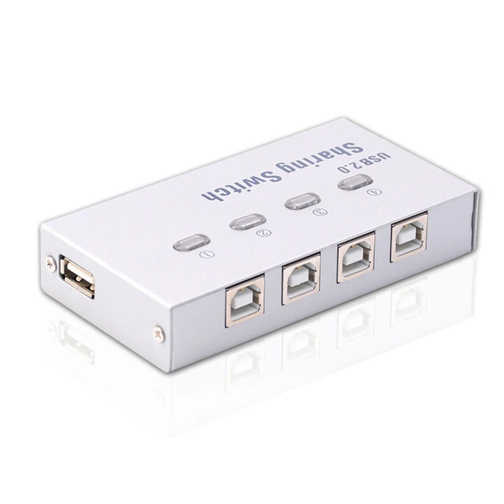 

USB 2.0 Sharing Selector Sharing 4 Sharer Devices Peripheral Box without Wire for Scanner Printer Automatic