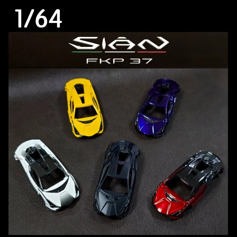 DeepMaker 1:64 Blue Lamborghini FKP37 Great Bull Lightning Sian Resin Car Model, Simulation Static Ornament, Adult Collectibles.