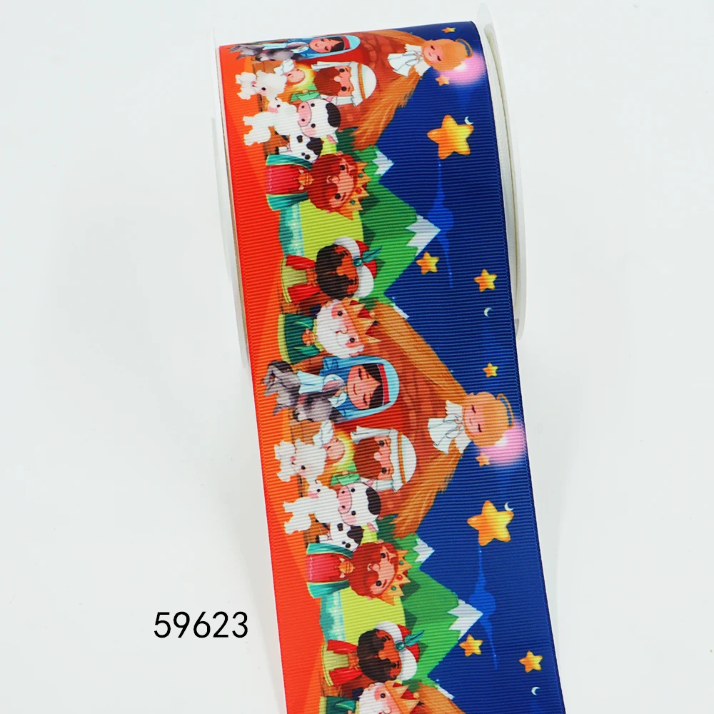 لتقوم بها بنفسك الكرتون يسوع المطبوعة Grosgrain الشريط ل لوازم الحرفية اكسسوارات الخياطة 5 ياردة ، راتنجات مستو 10 قطع. 59585