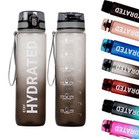1000ml Large Capacity Sports Water Bottle Portable Plastic Water Cup Outdoor Cycling Hiking Camping Beach Drinking Tools Gym Jug