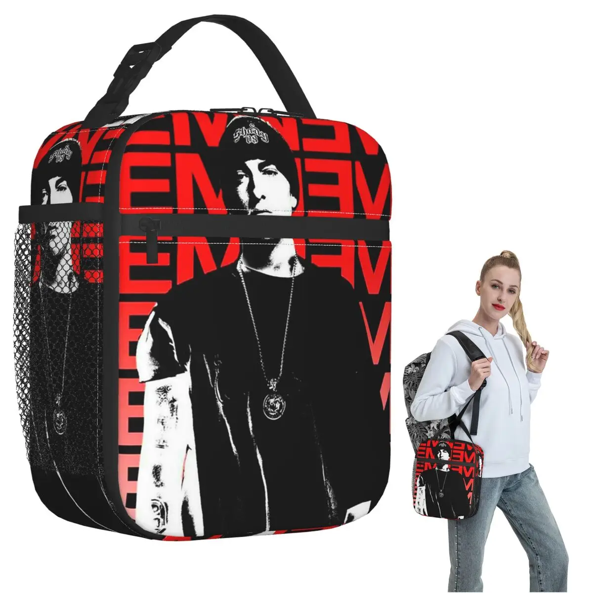 

Shady Eminem Kids Insulated Lunch Bag for Women Children Portable Food Boxes Thermal Lunch Box Tote