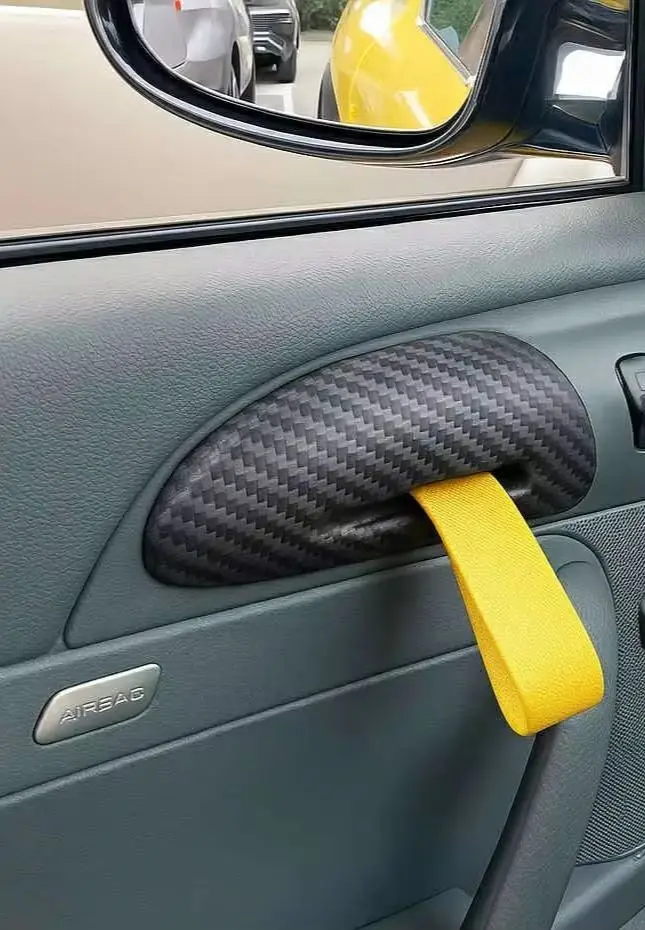 

Premium Grade Matt Carbon Fiber GT3RS Style Interior Handle Replacement for Porsche 997 987 Cayman Boxster with 3 Color Straps