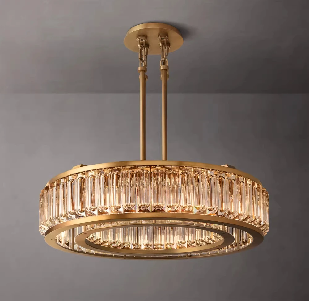

2025 European Gold Classic round LED Ceiling Chandeliers Lighting,Lustre Suspension Luminaire Lampen Fixture for Foyer