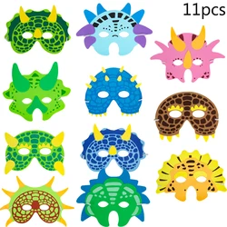 11pcs/set Dinosaur Party Masks Dinosaur Birthday Party Decoration Cosplay props Cartoon Dino Theme Kids Baby Shower Decor Supply