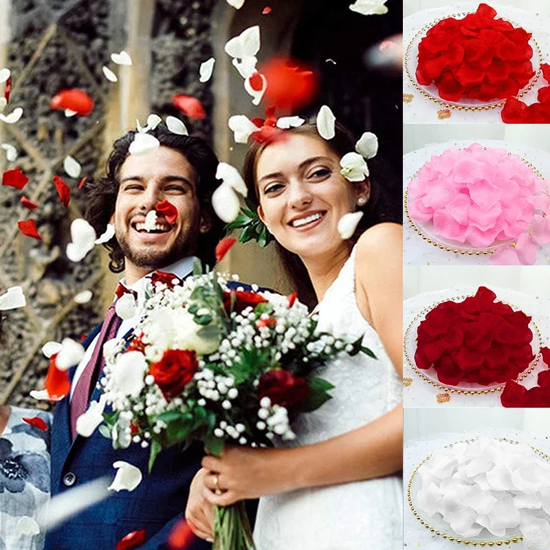 1000PCS Rose Petals Artificial Petals for Wedding Decoration Romantic Night Valentine's Day Proposal Anniversary Party Event